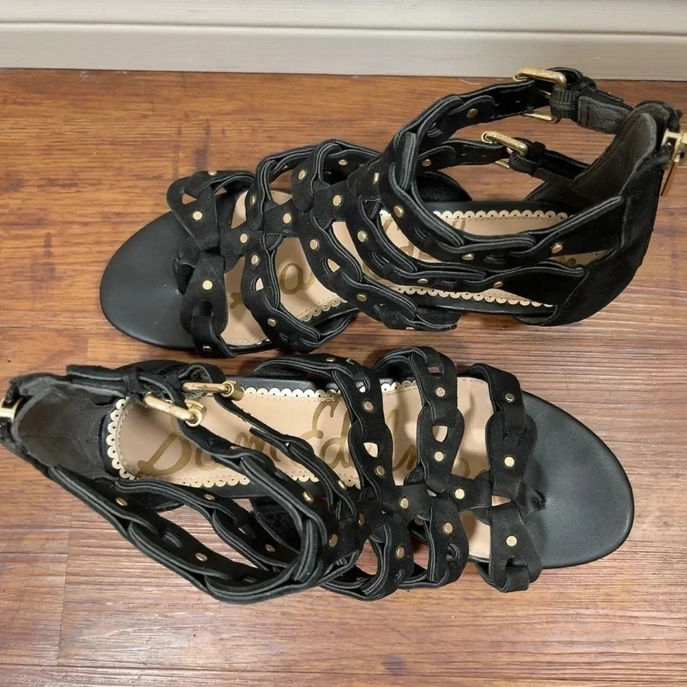 Sam Edelman Draper Cage Gladiator  Black Sandals - Picture 8 of 14